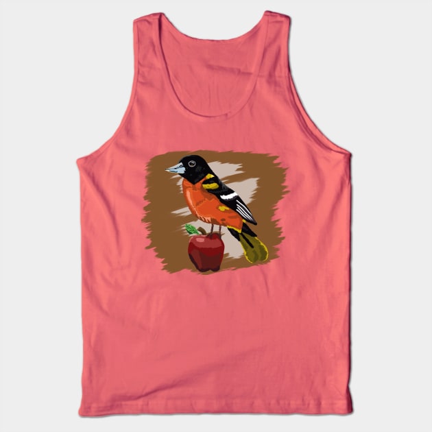 Midwest Oriole over a Earthy Background Tank Top by BjernRaz